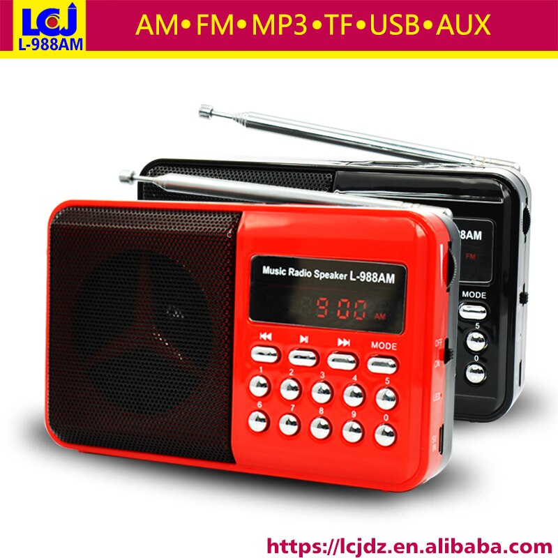 10pcs L-988AM TF ũ SD  ī USB  ÷̾ AUX ޴ ̴ Ŀ Ʈ Ƽ FM/AM  MP3 ÷̾